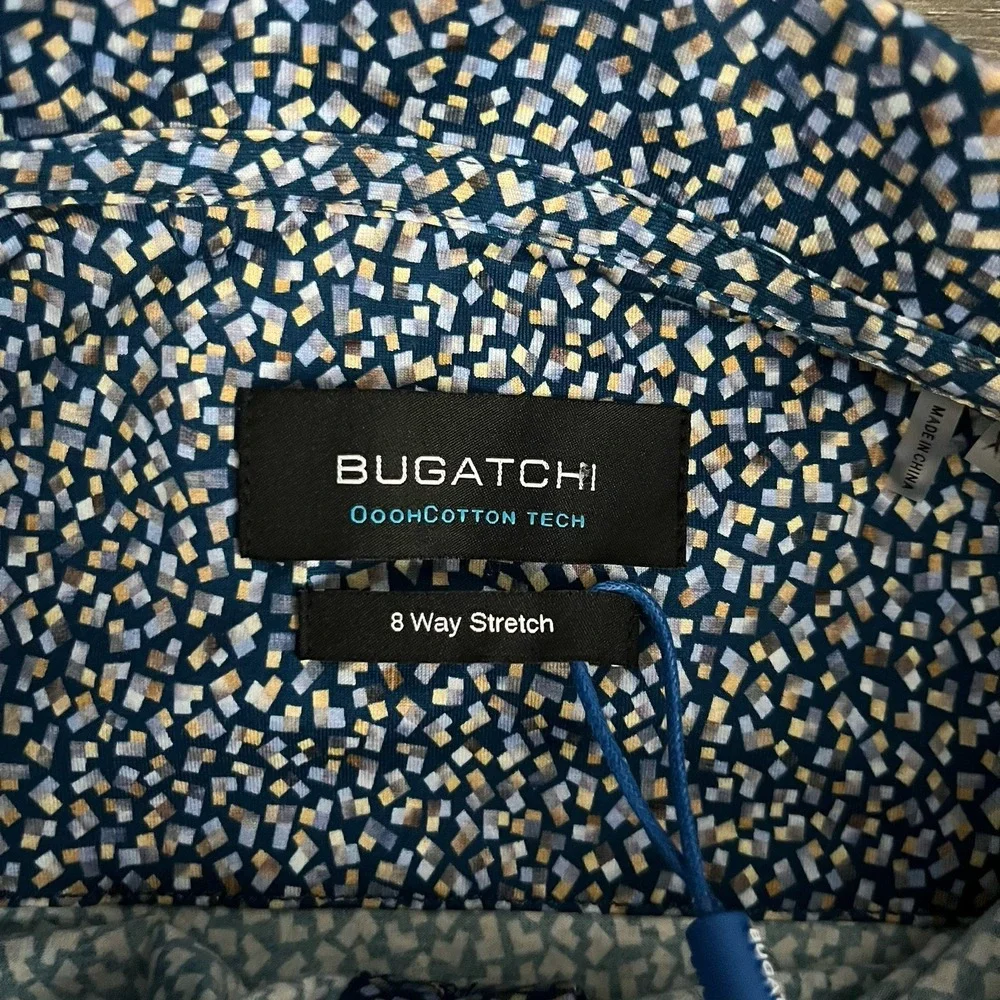 Bugatchi OoohCotton Tech‎ 8 Way Stretch Polo Shirt Men's Short Sleeve Golf NWT - Picture 3 of 10